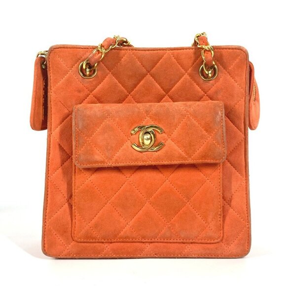 CHANEL vintage CC CC Mark Matelasse Quilted Double Chain Hand Bag Shoulder Bag - Picture 1 of 15